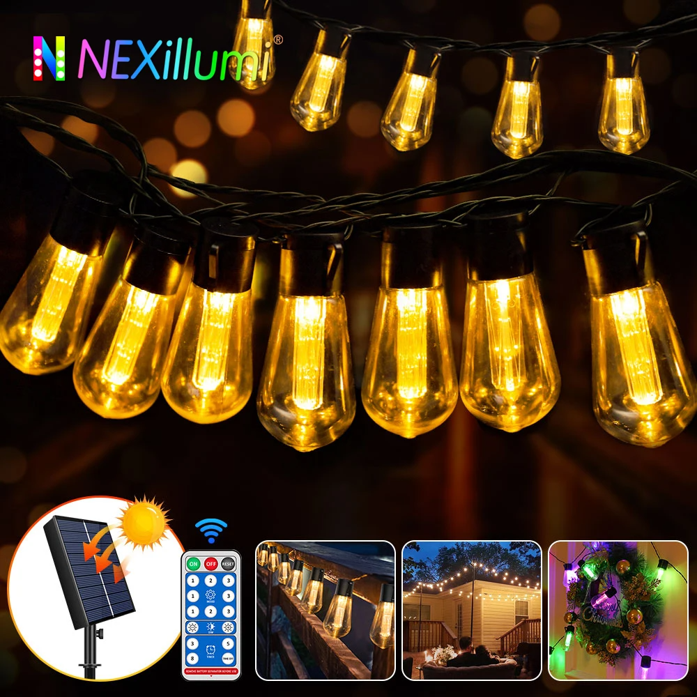 Apple String Light 28FT 20 Bulbs Shatterproof Bulbs Patio Solar Lights with Remote – Lights-AU