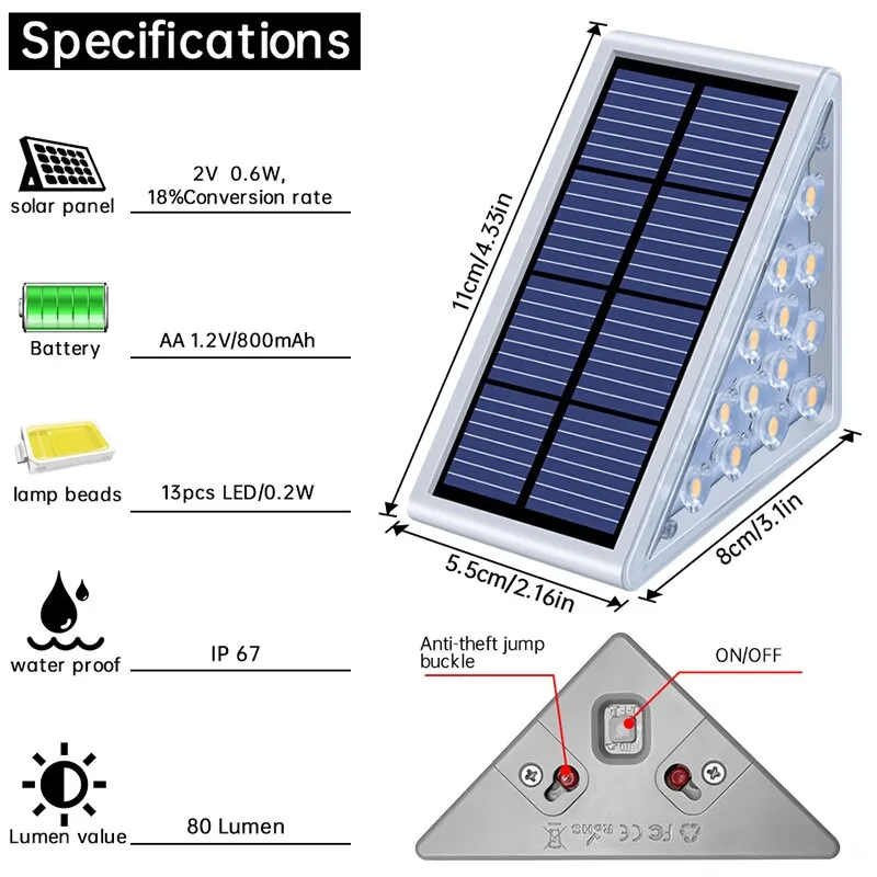 Solar LED Stair Step Lamp 2 pack
