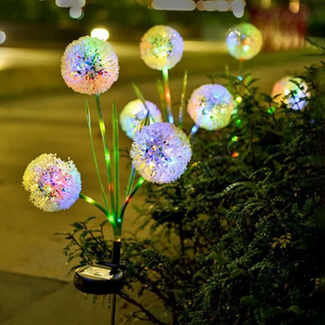 Outdoor Solar Garden Lights with 2 Modes Solar Dandelion Flowers