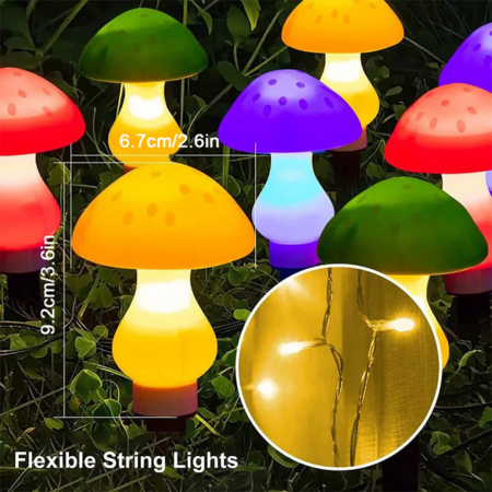8pcs LED Solar Mushroom Light