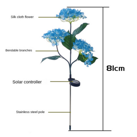 Led Hydrangea Rose Solar Garden Lights