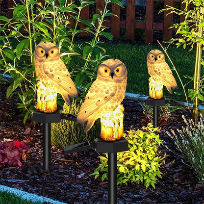 Solar Owl Flame Lantern