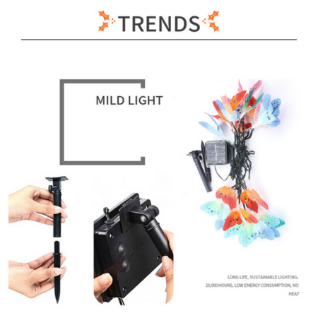 Garden Solar Butterfly String Lights