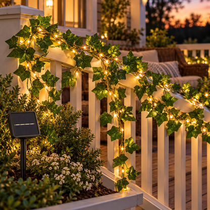 6ft 50 LED Solar Vine String Lights Fence 1
