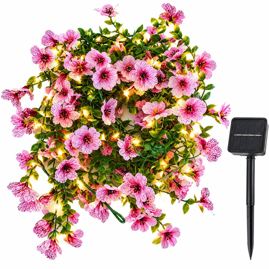 Artificial Violet Flower Solar Fairy String Lights